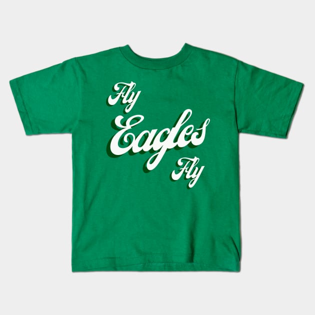 Fly Eagles Fly Retro Kids T-Shirt by Curious Sausage